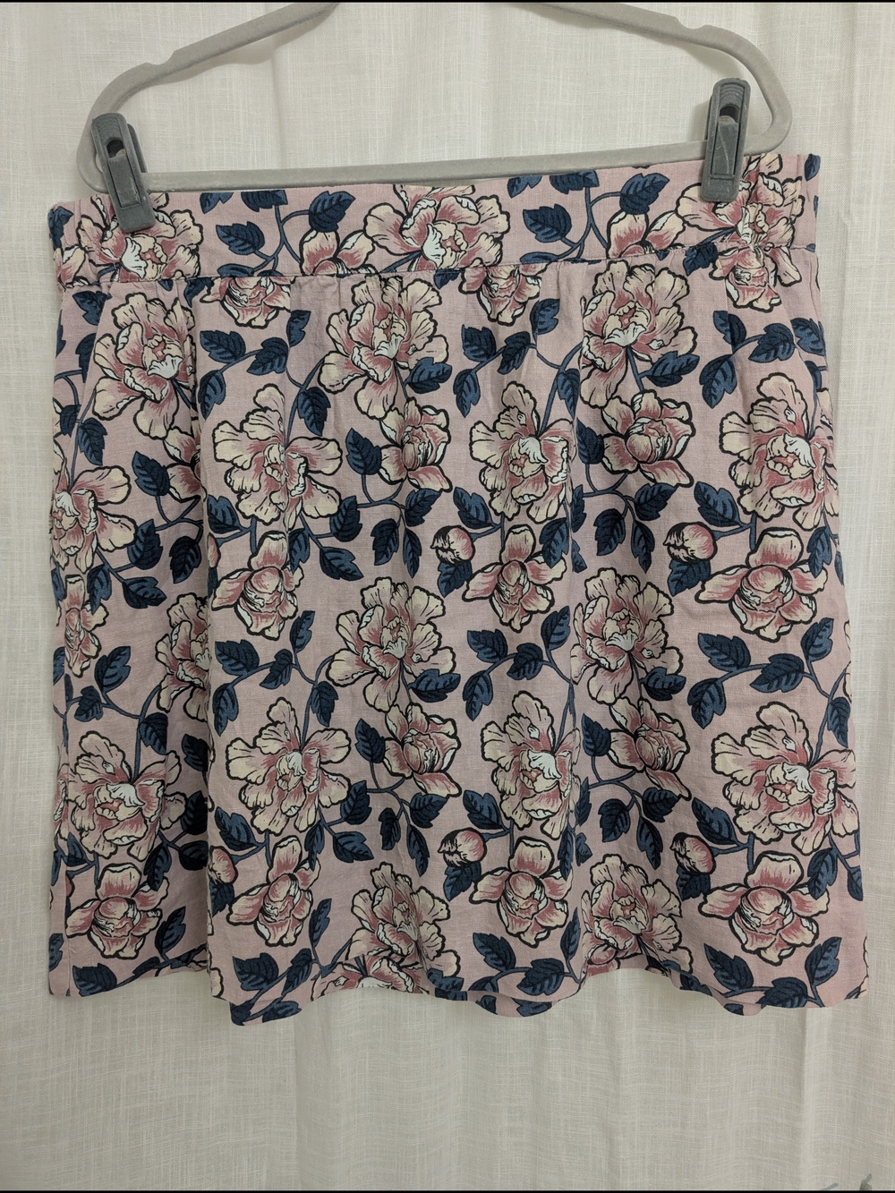 LOFT Outlet Floral Mini Skirt XL Pink Blue Peony Print